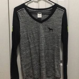 Pink v cut long sleeve